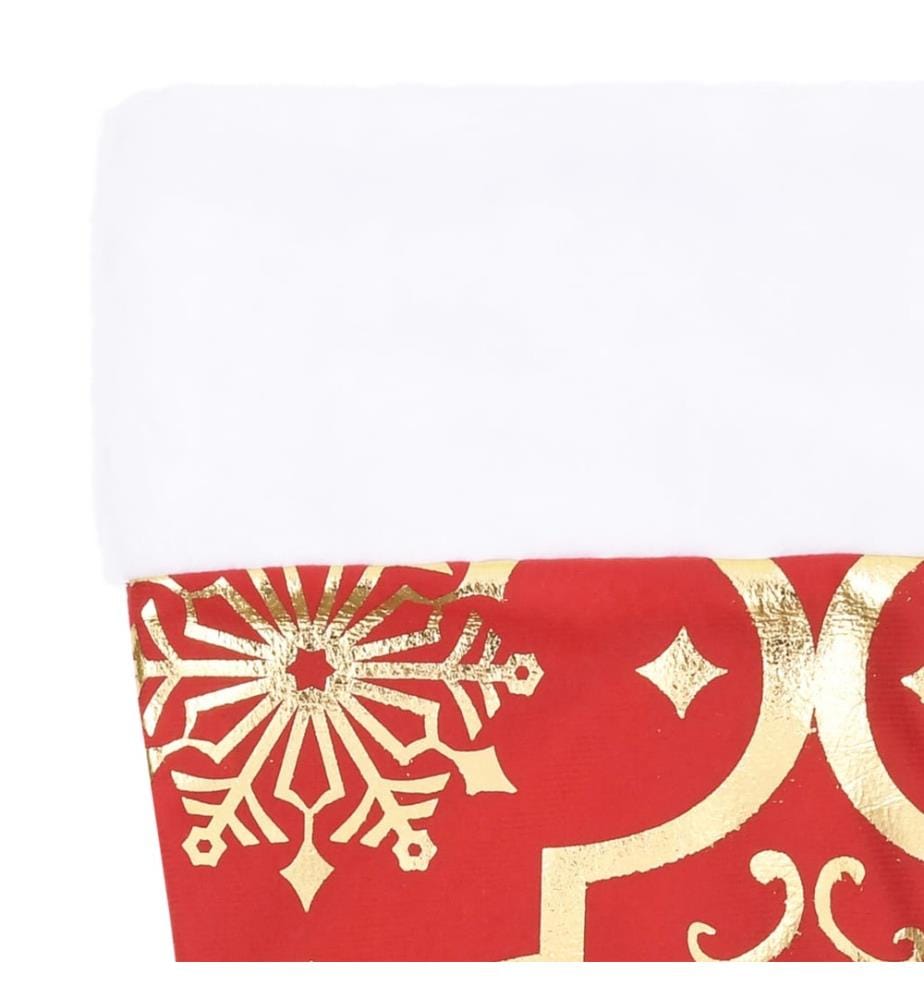 Jupe de sapin de Noël de luxe avec chaussette Rouge 122 cm Tissu