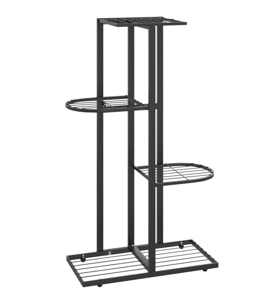 Blumenständer 4-Etagen 43x22x76 cm Schwarz Metall