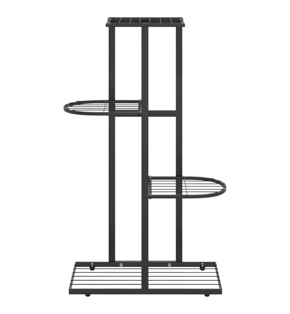 Blumenständer 4-Etagen 43x22x76 cm Schwarz Metall