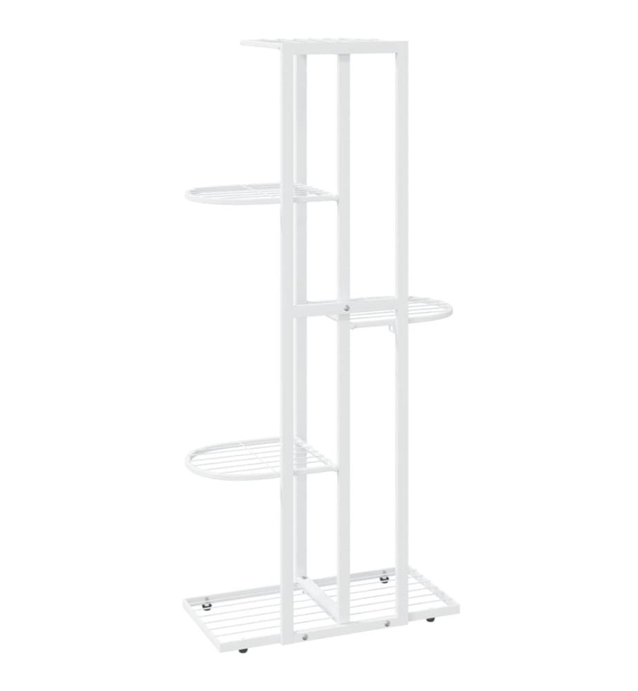 Blumenständer 5-Etagen 43x22x98 cm Weiss Metall