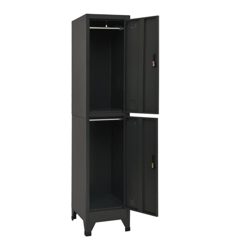 Schliessfachschrank Anthrazit 38x45x180 cm Stahl