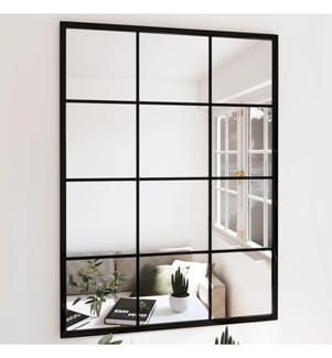 Wandspiegel Schwarz 80x60 cm Metall