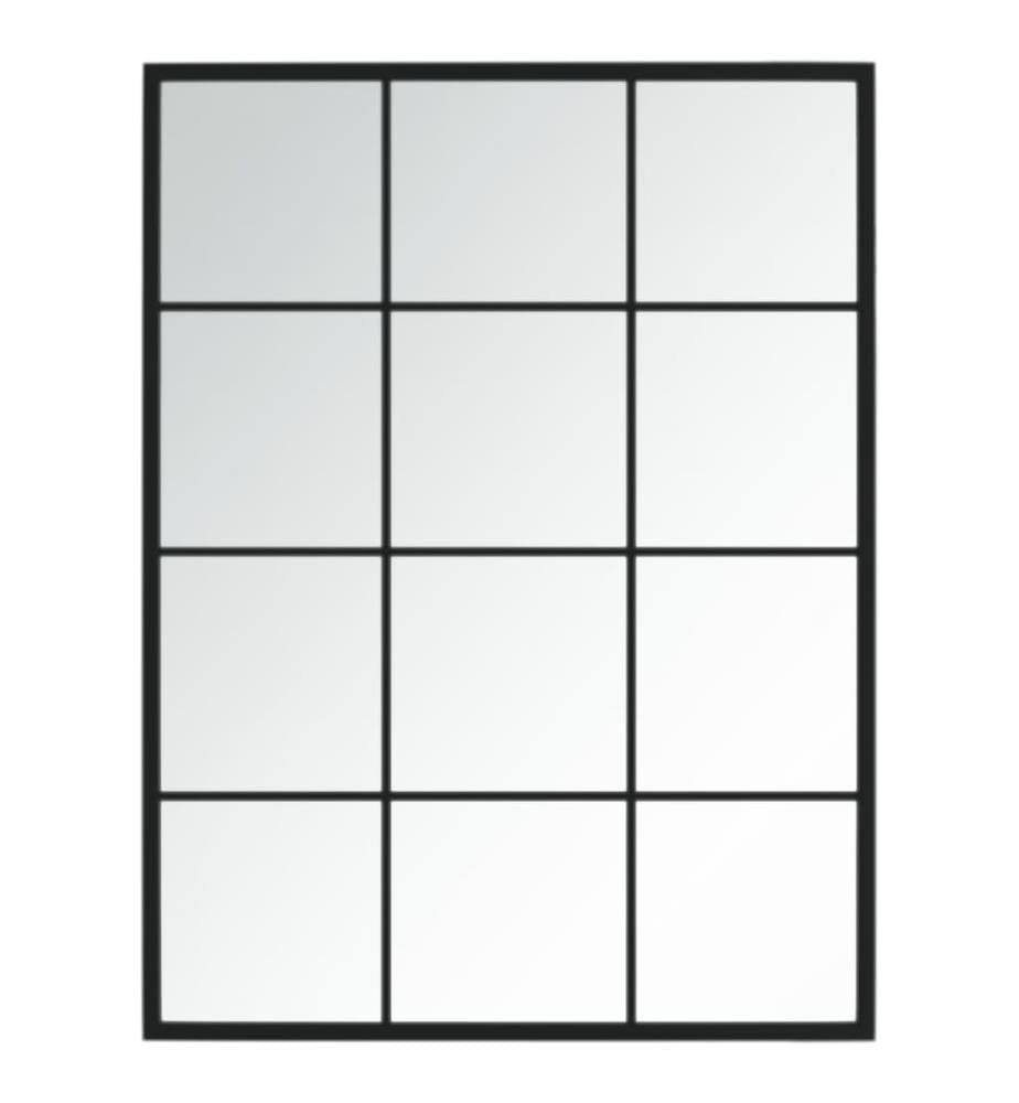 Wandspiegel Schwarz 80x60 cm Metall