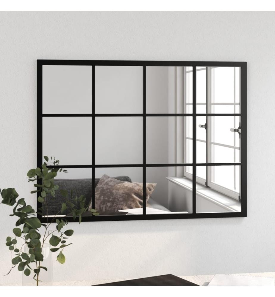Wandspiegel Schwarz 80x60 cm Metall