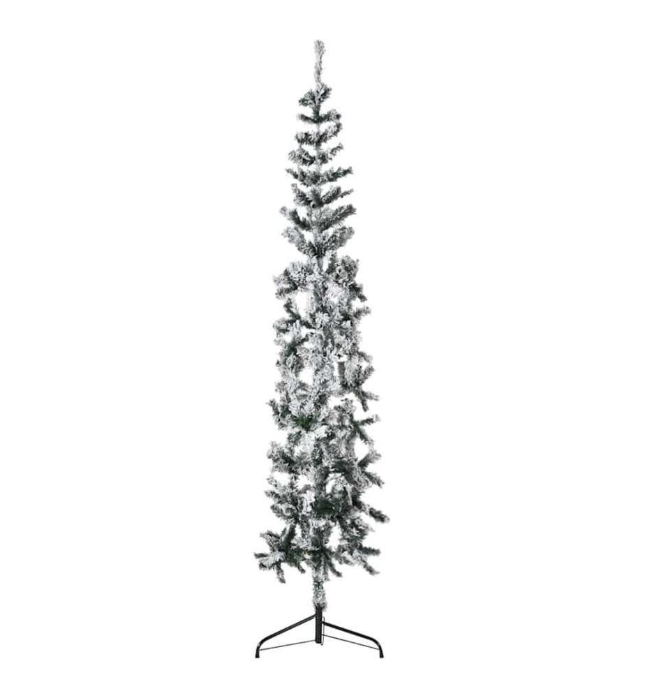 Künstlicher Halb-Weihnachtsbaum mit Schnee Schlank 180 cm