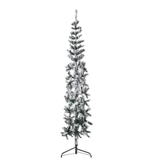 Künstlicher Halb-Weihnachtsbaum mit Schnee Schlank 180 cm