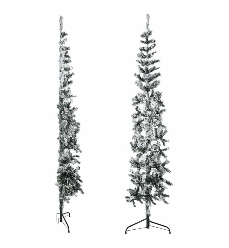 Künstlicher Halb-Weihnachtsbaum mit Schnee Schlank 180 cm