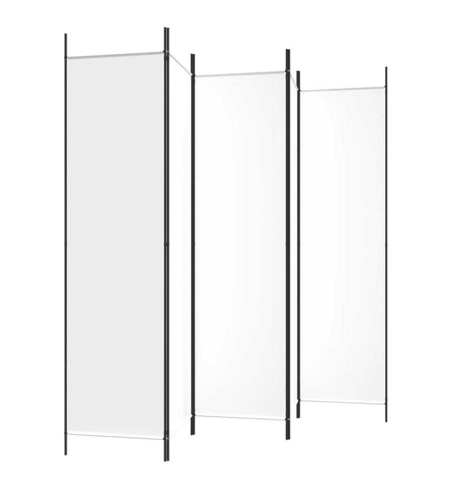 5-tlg. Paravent Weiss 250x200 cm Stoff