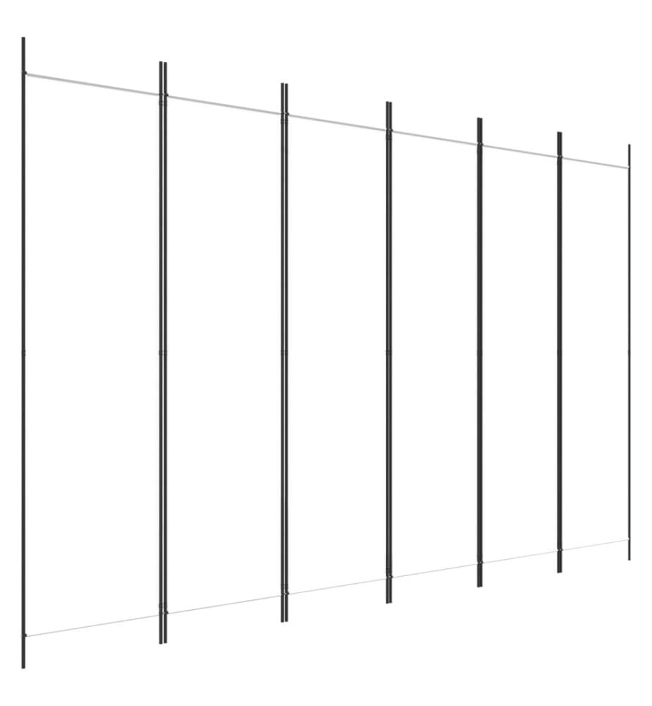 6-tlg. Paravent Weiss 300x200 cm Stoff