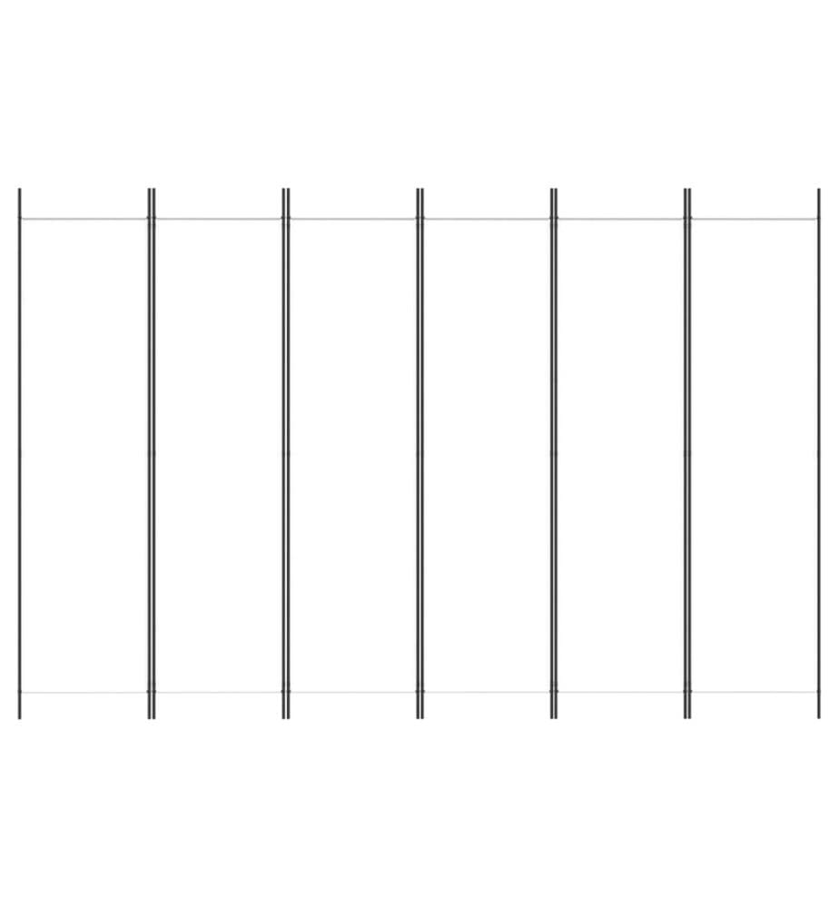 6-tlg. Paravent Weiss 300x200 cm Stoff
