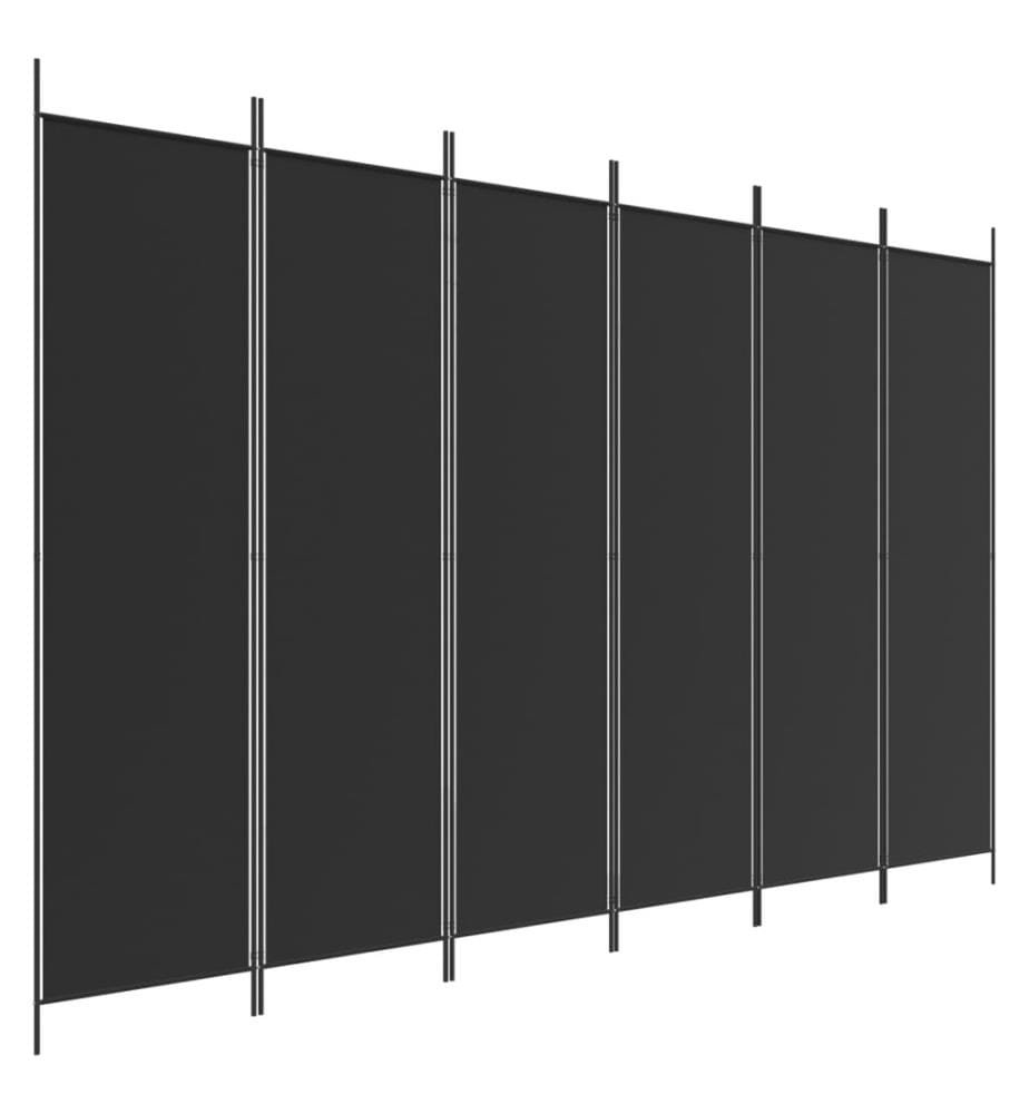 Cloison de séparation 6 panneaux Noir 300x200 cm Tissu
