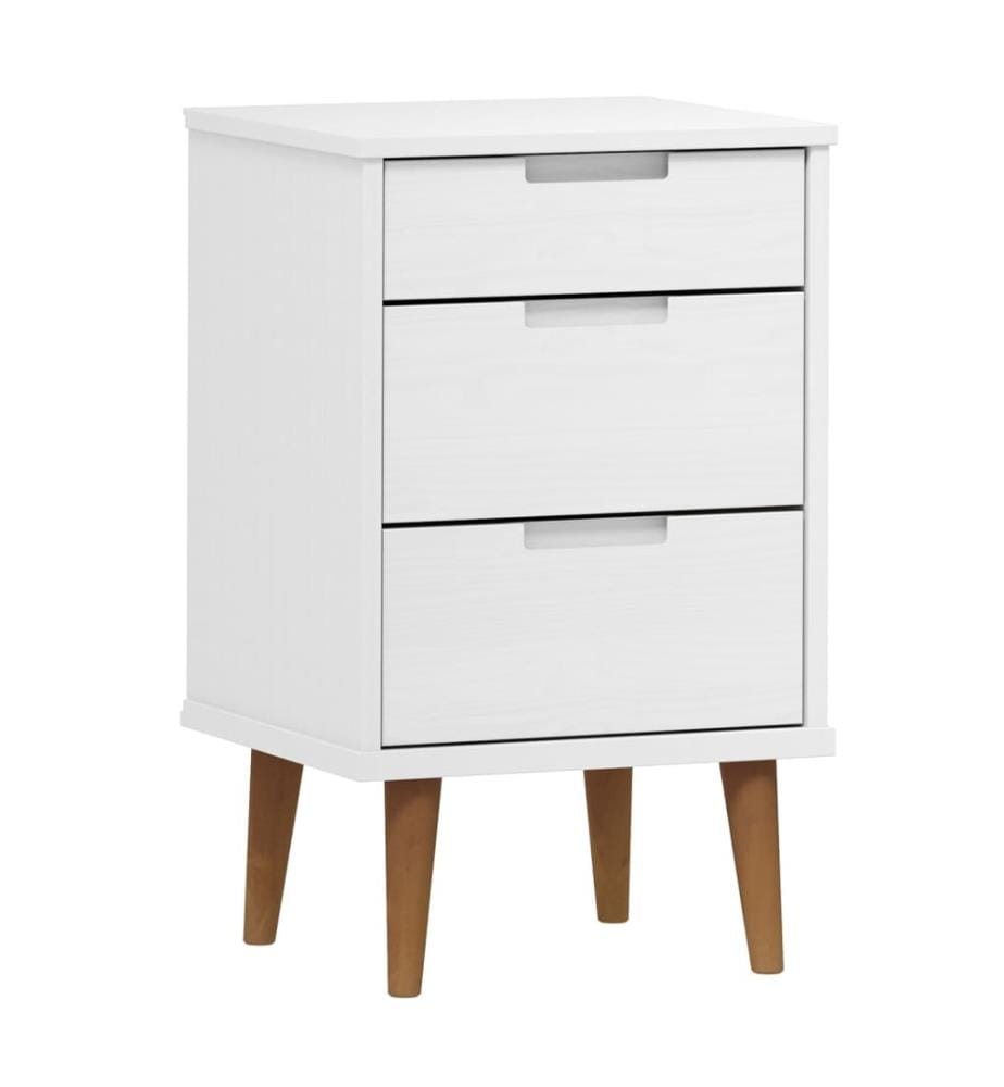 Nachttisch MOLDE Weiss 40x35x65 cm Massivholz Kiefer
