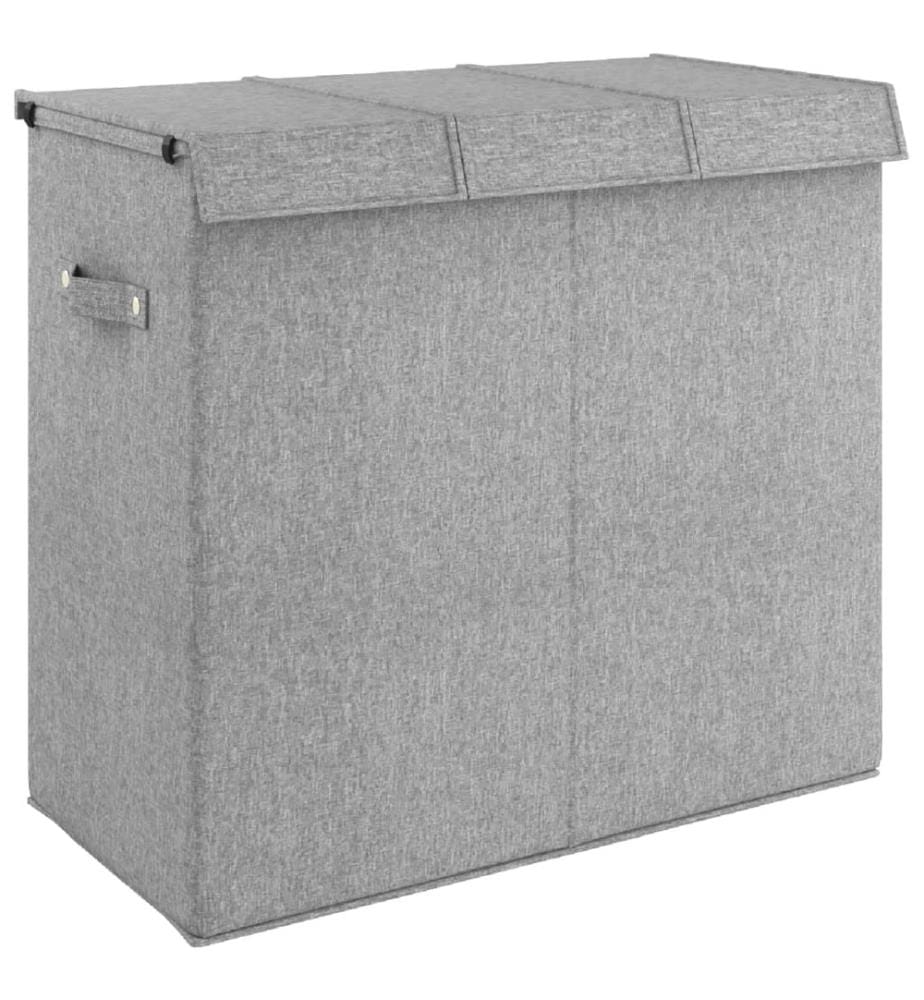 Panier à linge pliable Gris 64,5x34,5x59 cm Tissu en faux lin