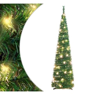 Sapin de Noël artificiel escamotable 50 LED vert 120 cm