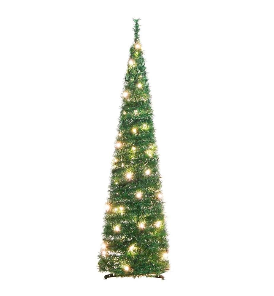 Sapin de Noël artificiel escamotable 50 LED vert 120 cm