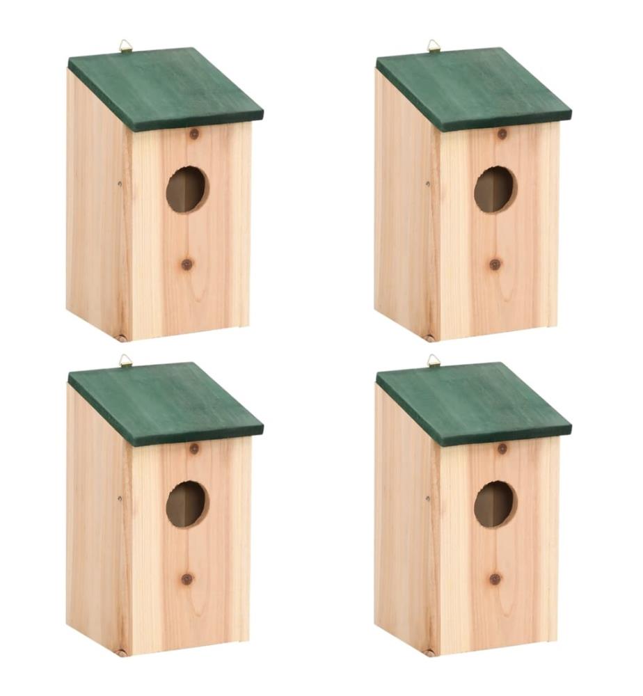 Vogelhäuser 4 Stk. Holz 12x12x22 cm