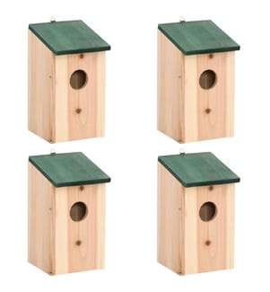 Vogelhäuser 4 Stk. Holz 12x12x22 cm