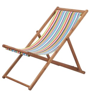 Strandstuhl Klappbar Stoff und Massivholz Mehrfarbig