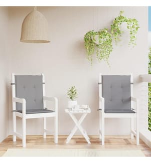 Gartenstuhlauflagen für Niedriglehner 2 Stk. Grau Oxford-Gewebe