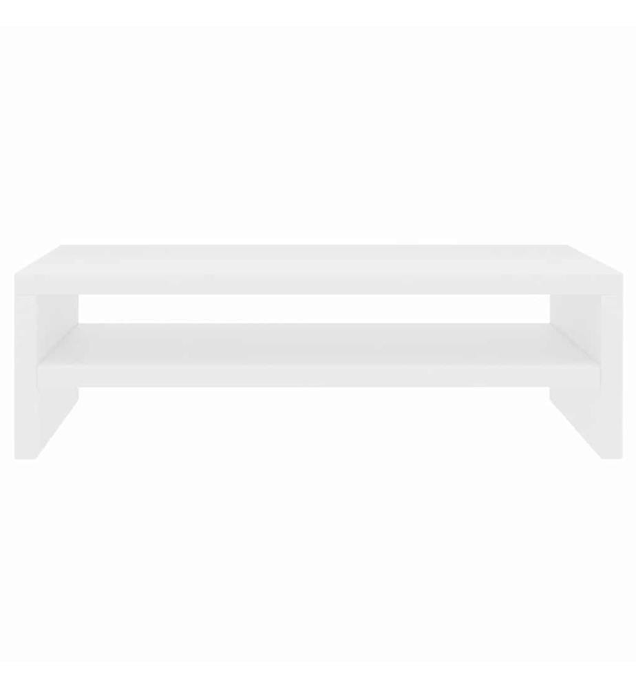 Support de moniteur Blanc 42 x 24 x 13 cm Bois d'ingénierie
