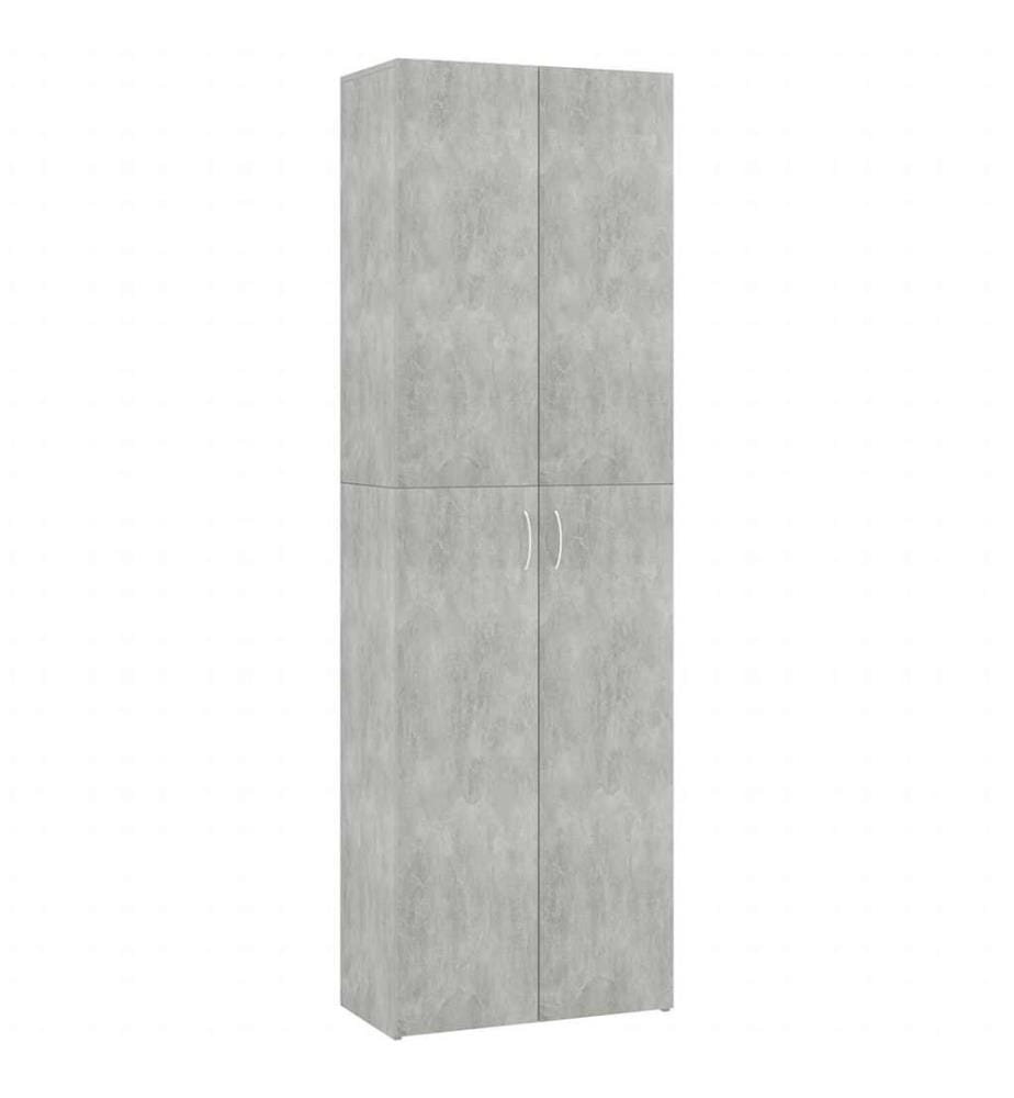 Armoire de bureau Gris béton 60x32x190 cm Bois d'ingénierie