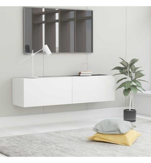 Meuble TV Blanc 120x30x30 cm Bois d'ingénierie