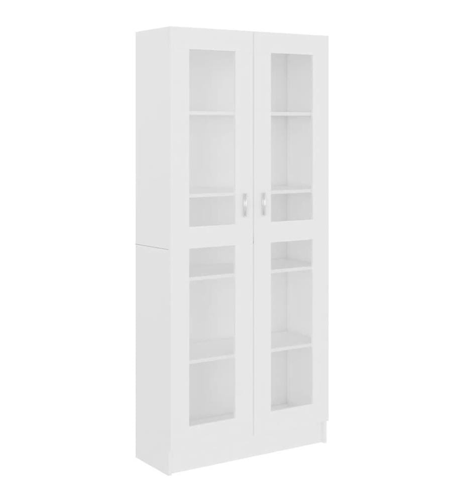 Armoire à vitrine Blanc 82,5x30,5x185 cm Bois d'ingénierie