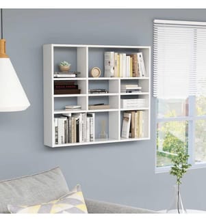 Wandregal Weiss 90x16x78 cm Holzwerkstoff