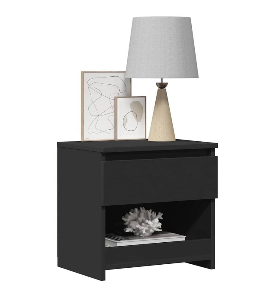 Table de chevet Noir 40x30x39 cm Bois d'ingénierie