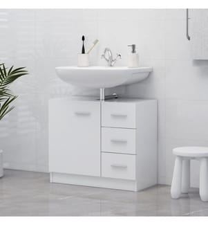 Waschbeckenunterschrank Weiss 63x30x54 cm Holzwerkstoff
