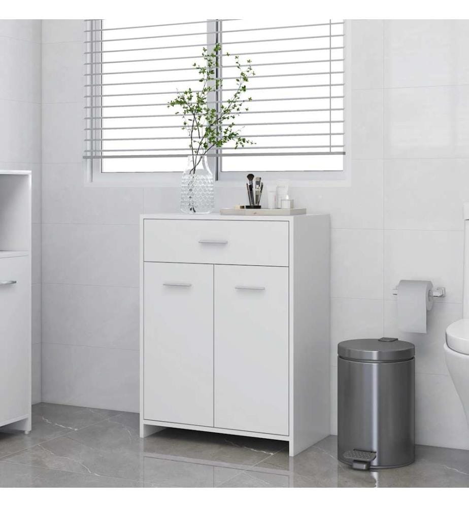 Badezimmerschrank Weiss 60x33x80 cm Holzwerkstoff