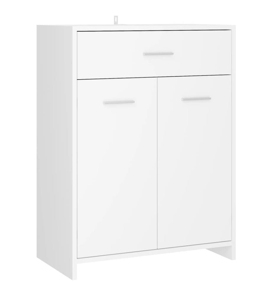 Badezimmerschrank Weiss 60x33x80 cm Holzwerkstoff