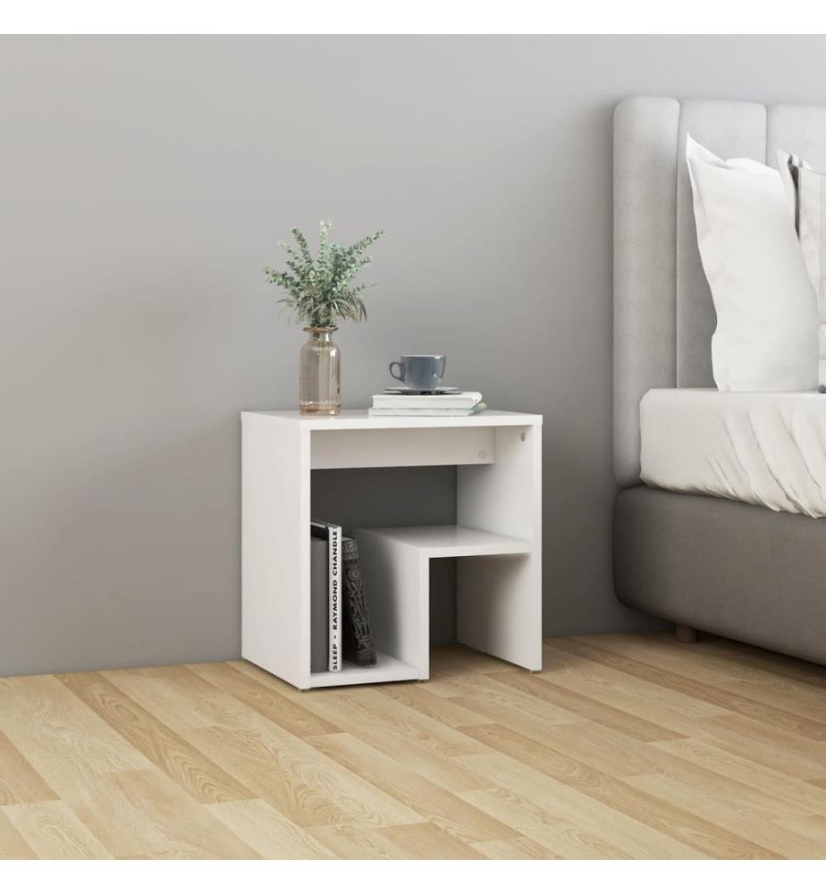 Nachttisch Weiss 40x30x40 cm Holzwerkstoff