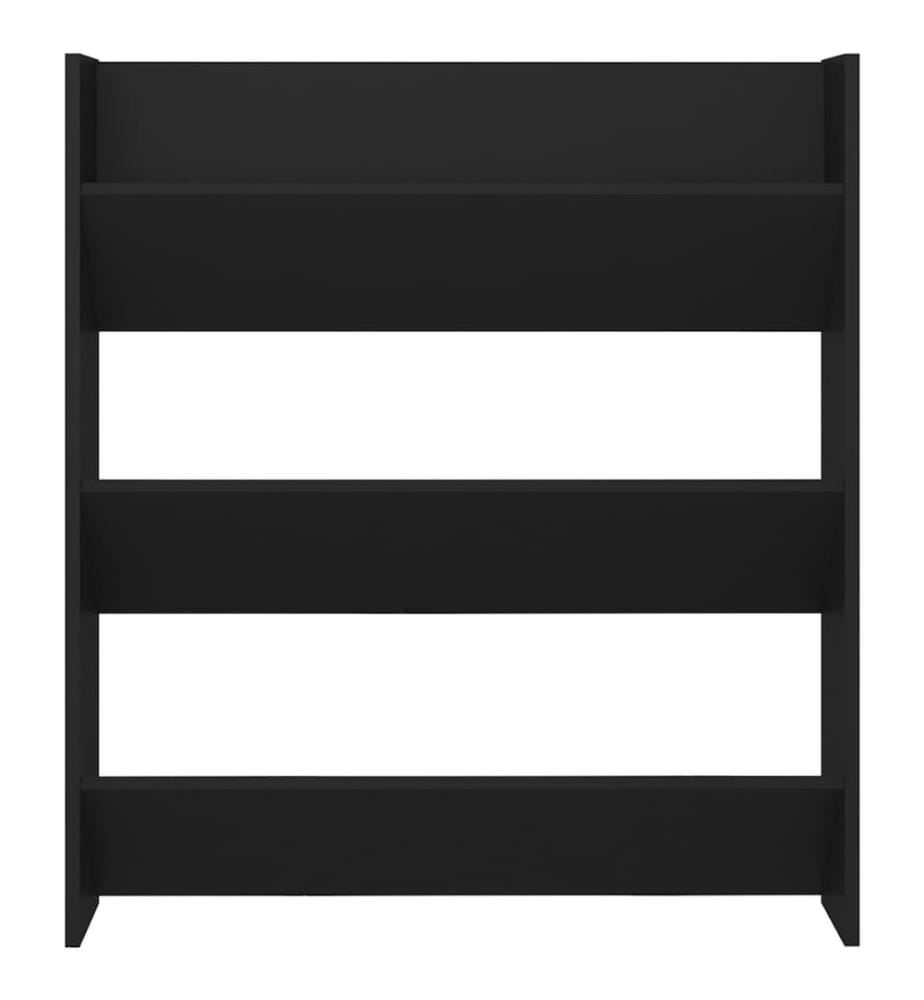 Wand-Schuhschrank Schwarz 80x18x90 cm Holzwerkstoff