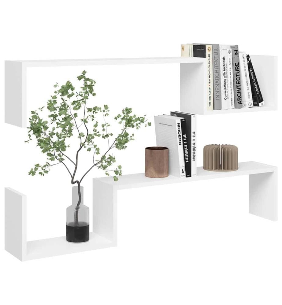 Wandregale 2 Stk. Weiss 100x15x20 cm Holzwerkstoff