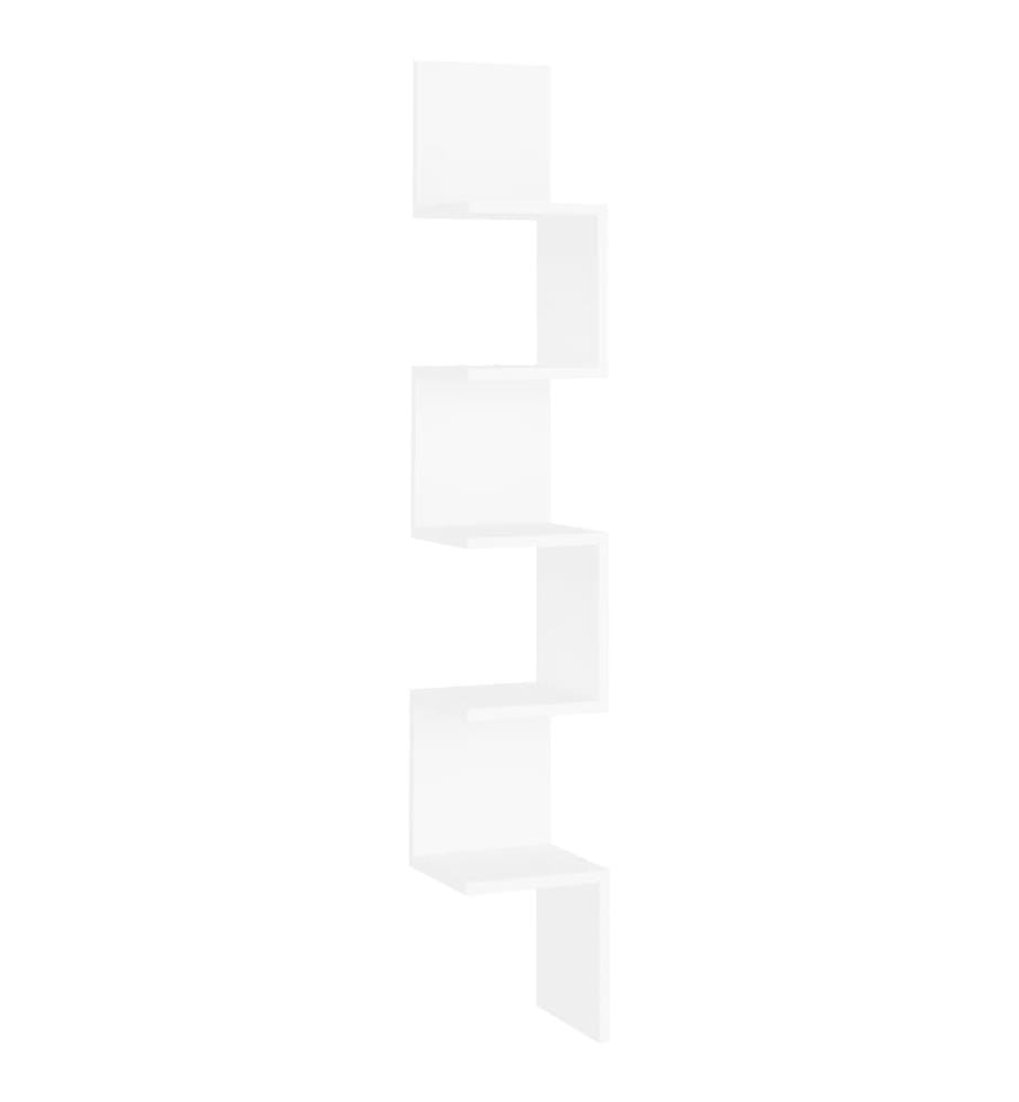 Wand-Eckregal Weiss 20x20x127,5 cm Holzwerkstoff