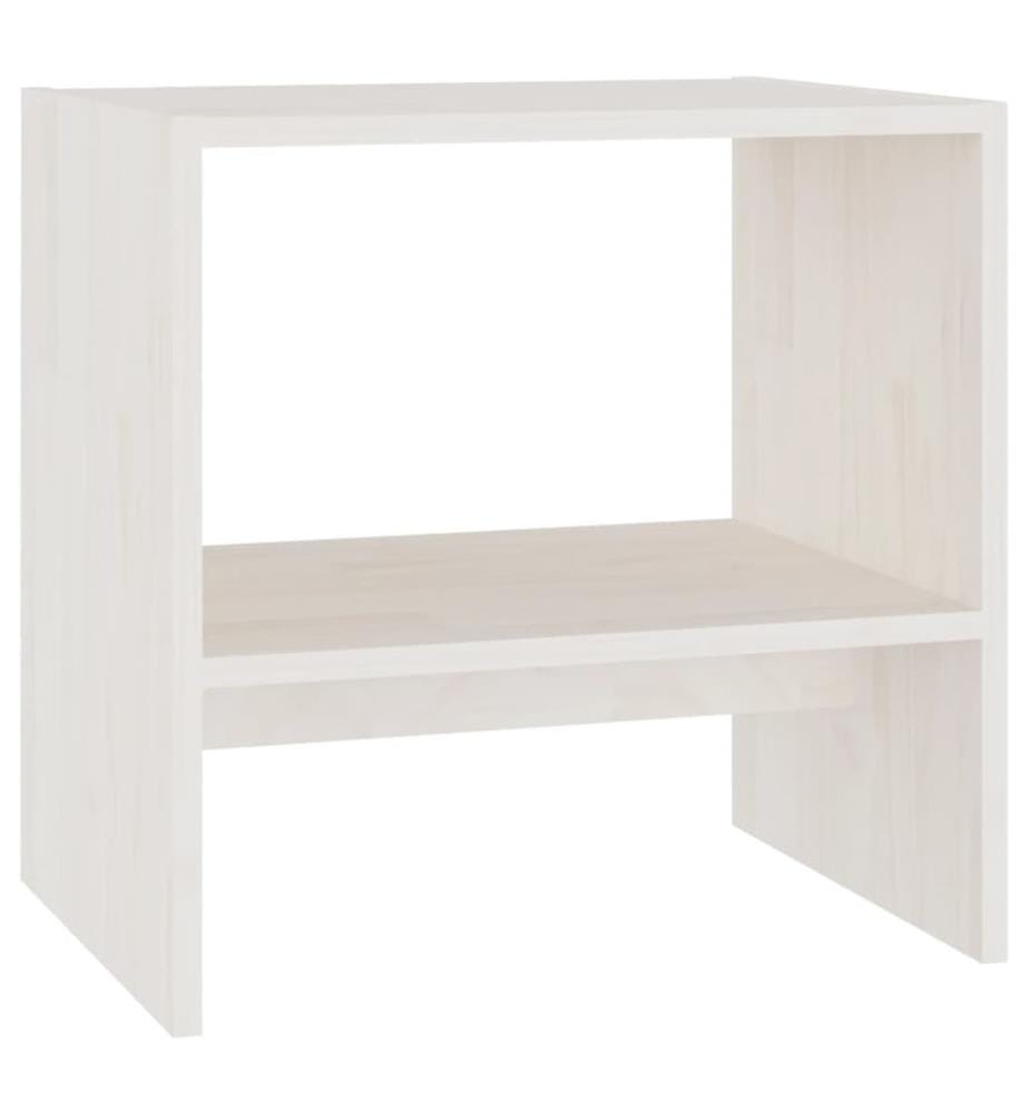 Table de chevet Blanc 40x30,5x40 cm Bois de pin massif