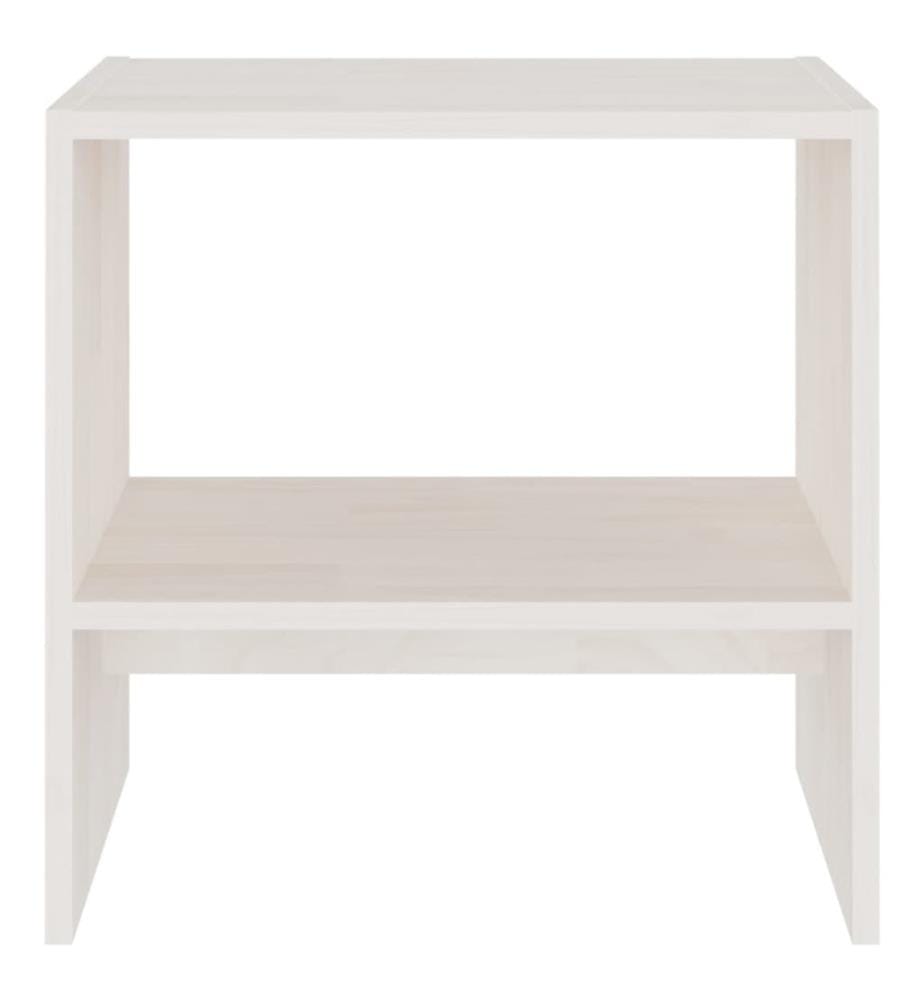 Table de chevet Blanc 40x30,5x40 cm Bois de pin massif