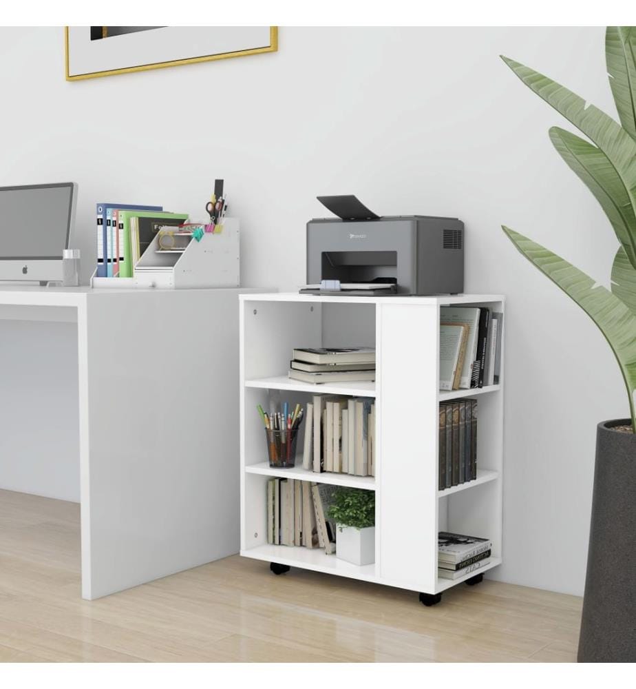 Rollschrank Weiss 60x35x75 cm Holzwerkstoff