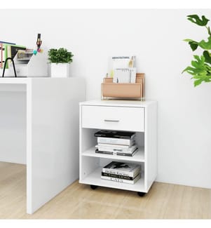 Rollschrank Weiss 46x36x59 cm Holzwerkstoff