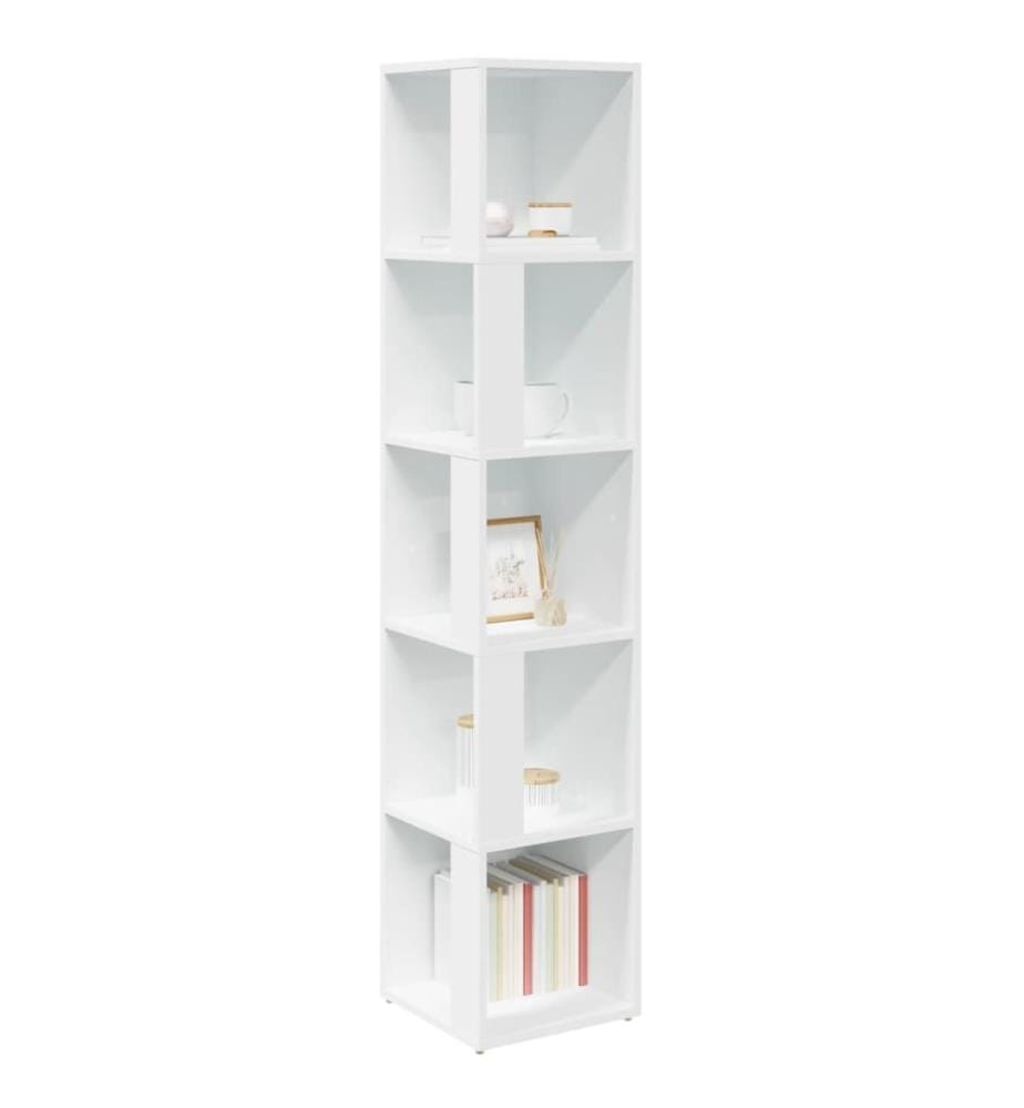 Armoire d'angle Blanc 33x33x164,5 cm Bois d'ingénierie