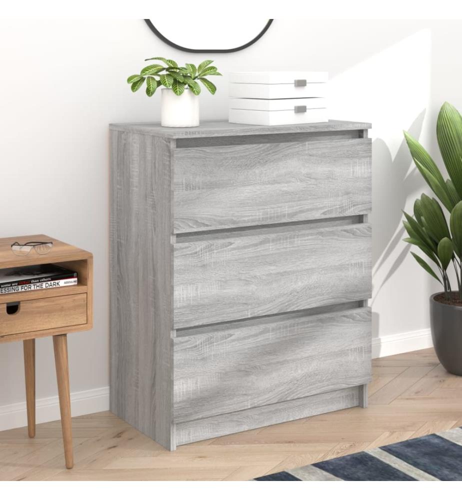 Sideboard Grau Sonoma 60x35x76 cm Holzwerkstoff