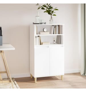 Highboard Weiss 60x36x110 cm Holzwerkstoff