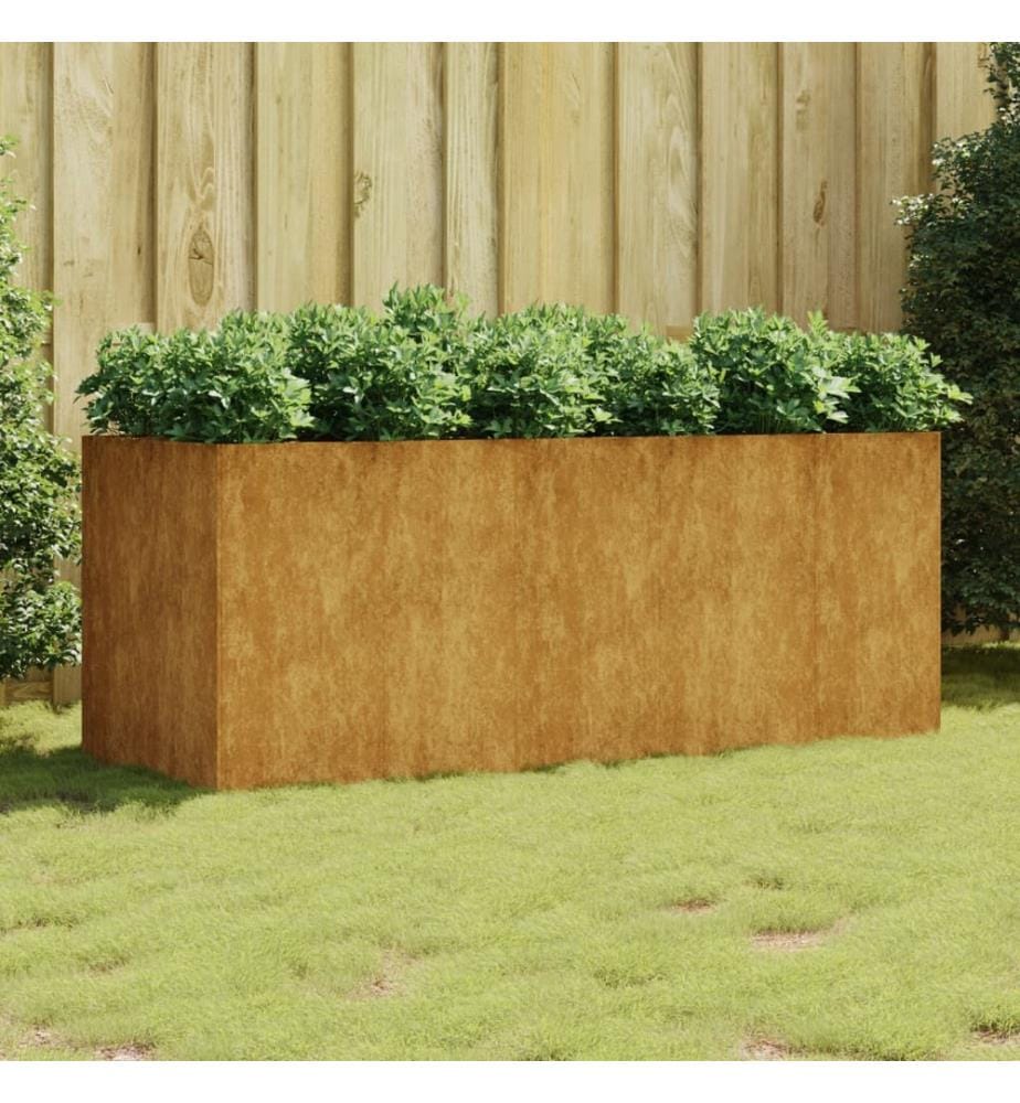 Lit surélevé de jardin 200x80x80 cm acier corten