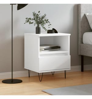 Nachttisch Weiss 40x35x50 cm Holzwerkstoff