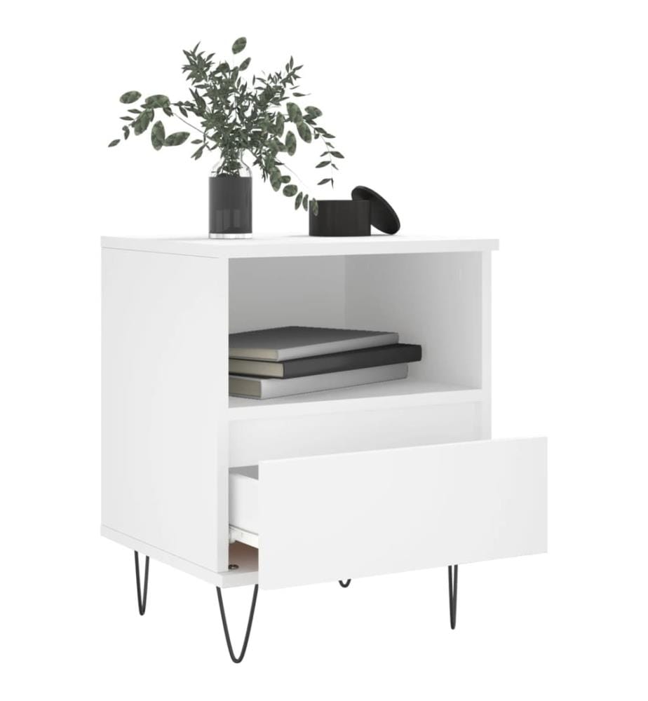Nachttisch Weiss 40x35x50 cm Holzwerkstoff