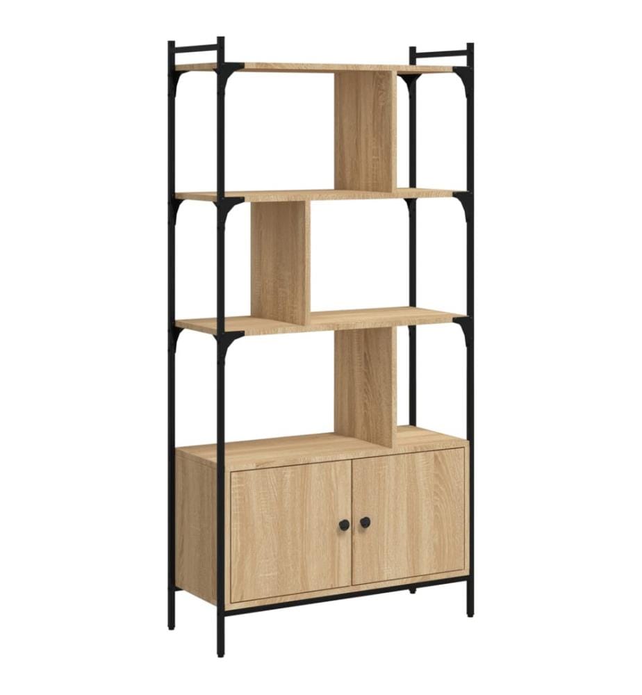 Bücherregal mit Türen Sonoma-Eiche 76,5 x 30 x 154,5 cm Holzwerkstoff