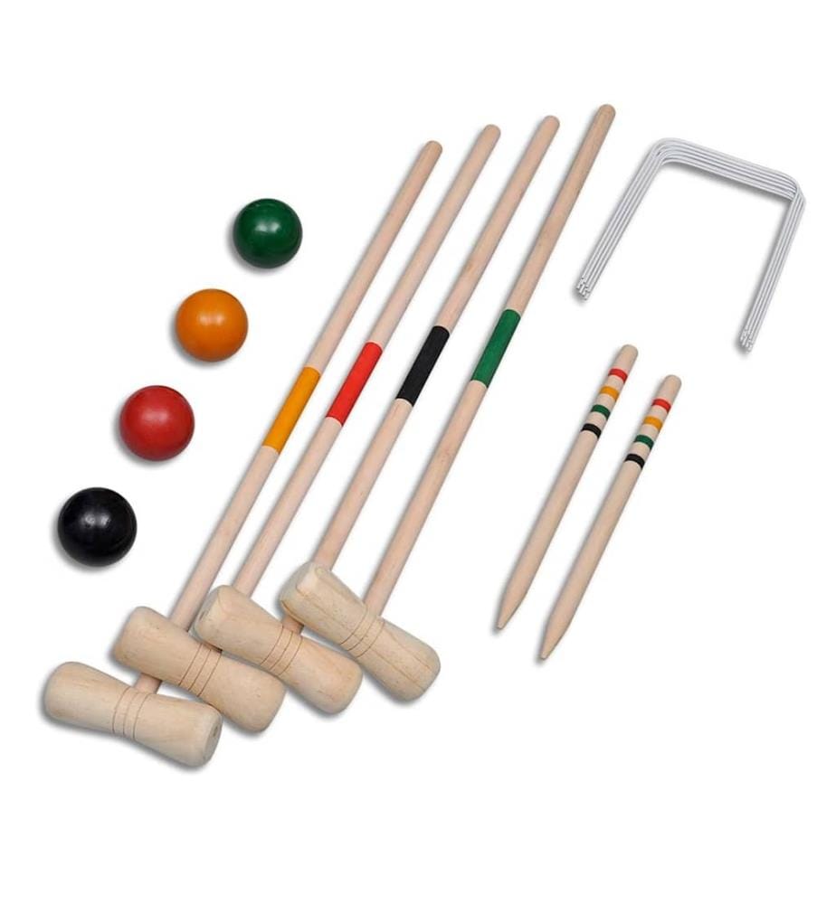 Ensemble de croquet en bois pour 4 joueurs
