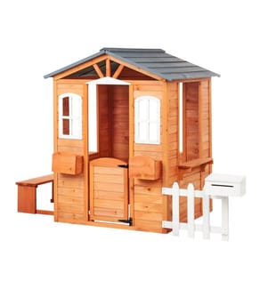 Garten Spielhaus AMPELIKO Tannenholz Braun