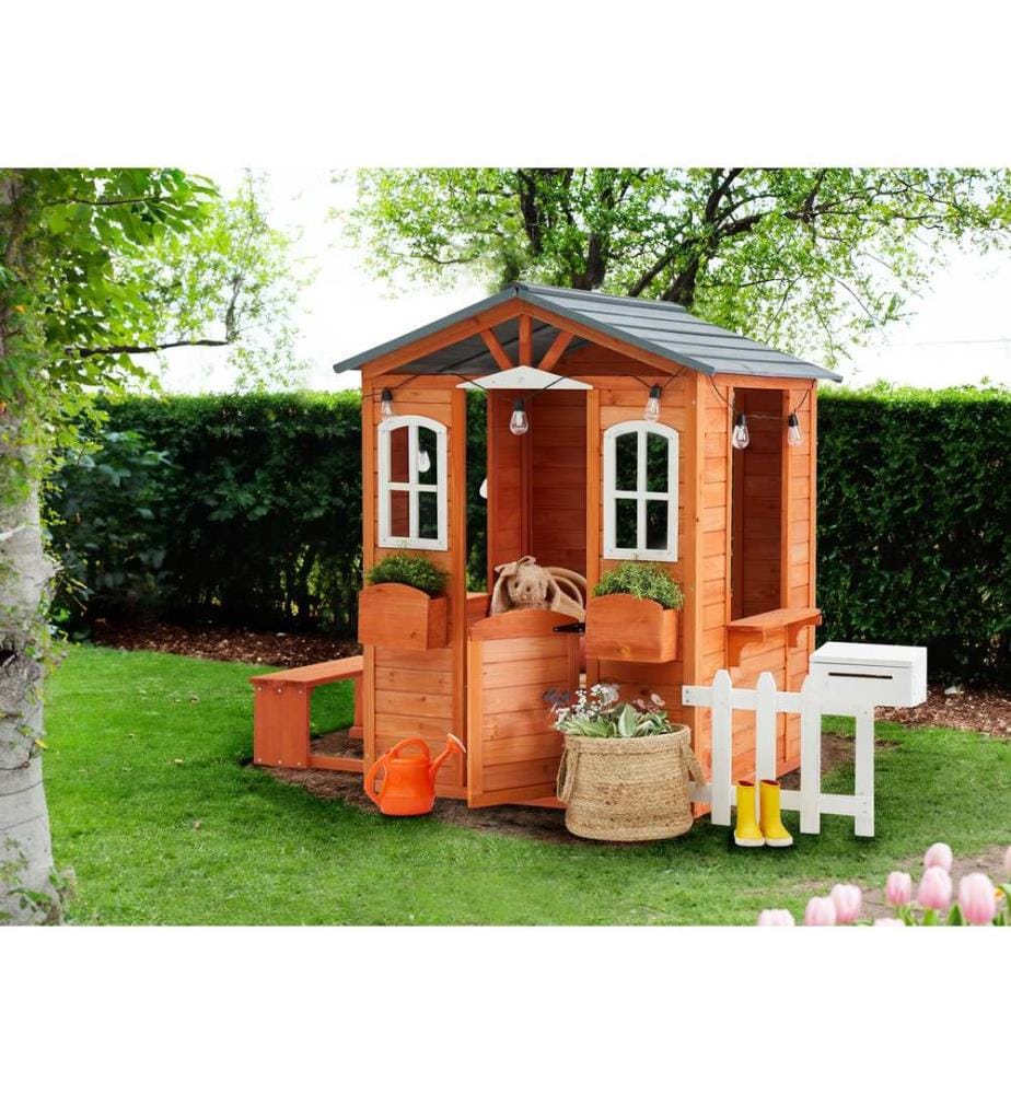 Cabane de jardin pour enfants AMPELIKO Bois de sapin Marron